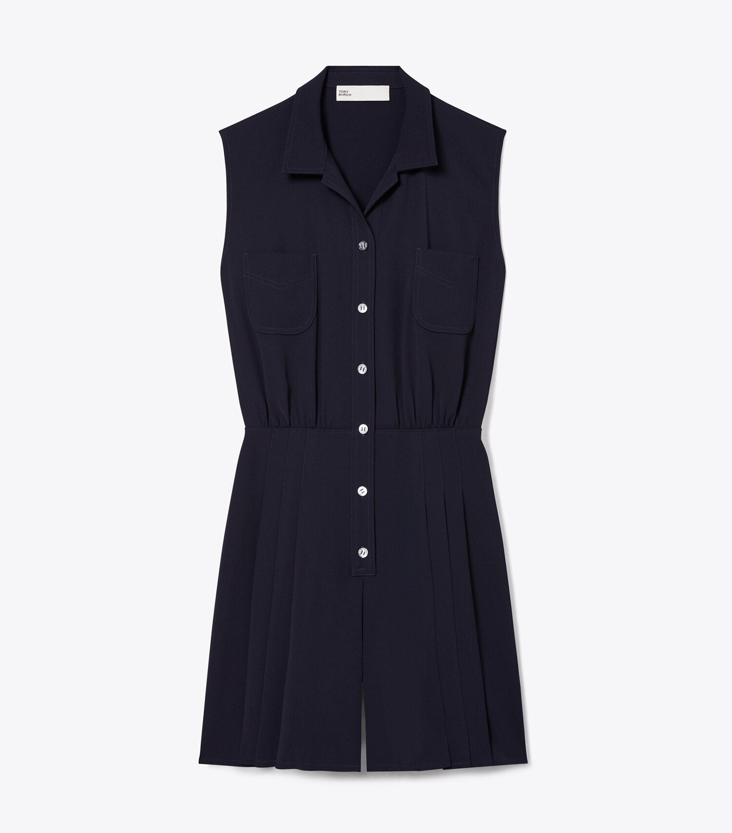 Pleated Twill Dress