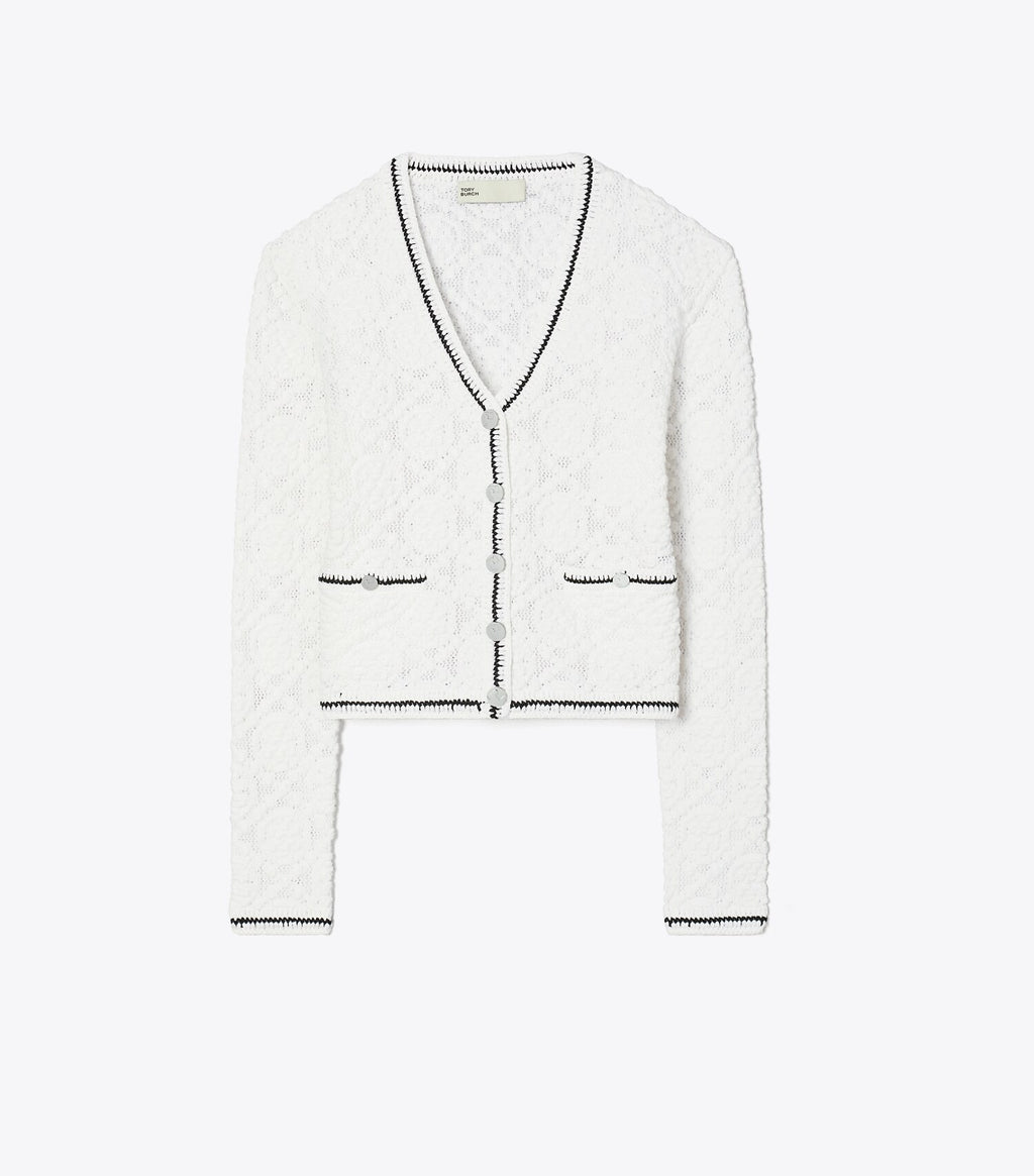 Cotton Logo Lace Cardigan