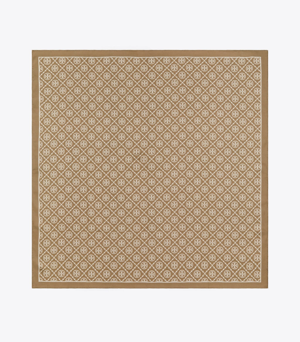 T Monogram Double-Sided Silk Square Scarf