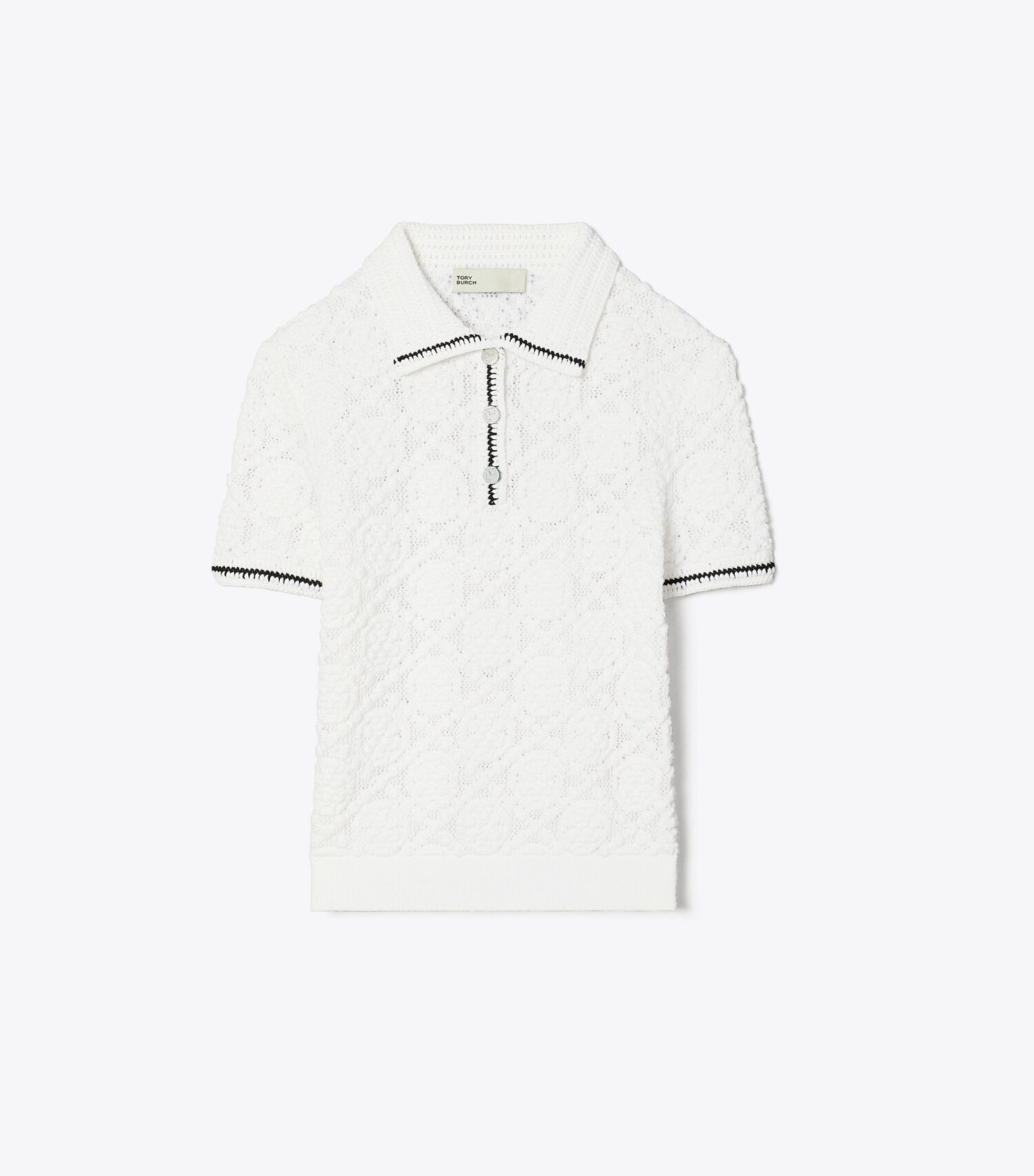 Cotton Lace Polo Top