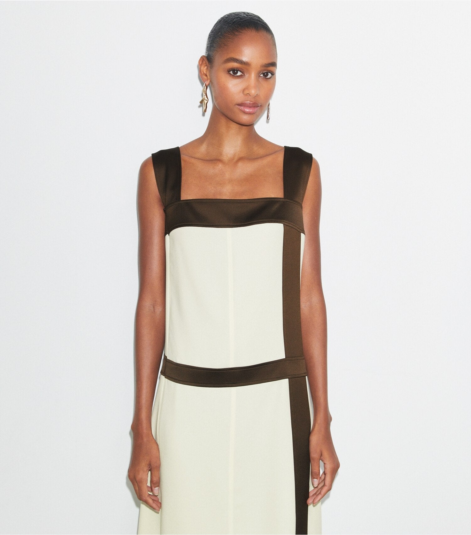 Colorblock Satin Dress
