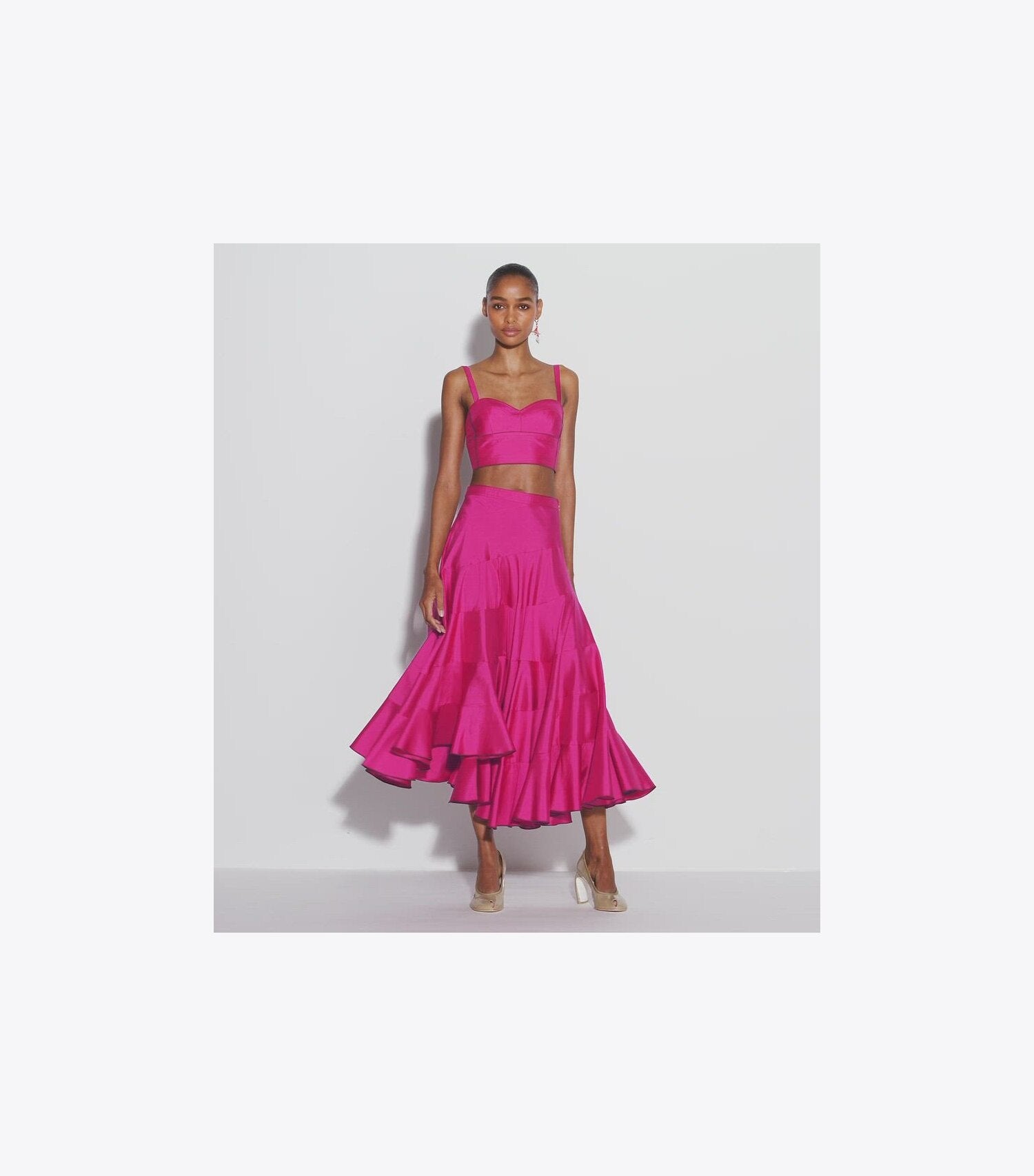 Flared Cotton Silk Skirt
