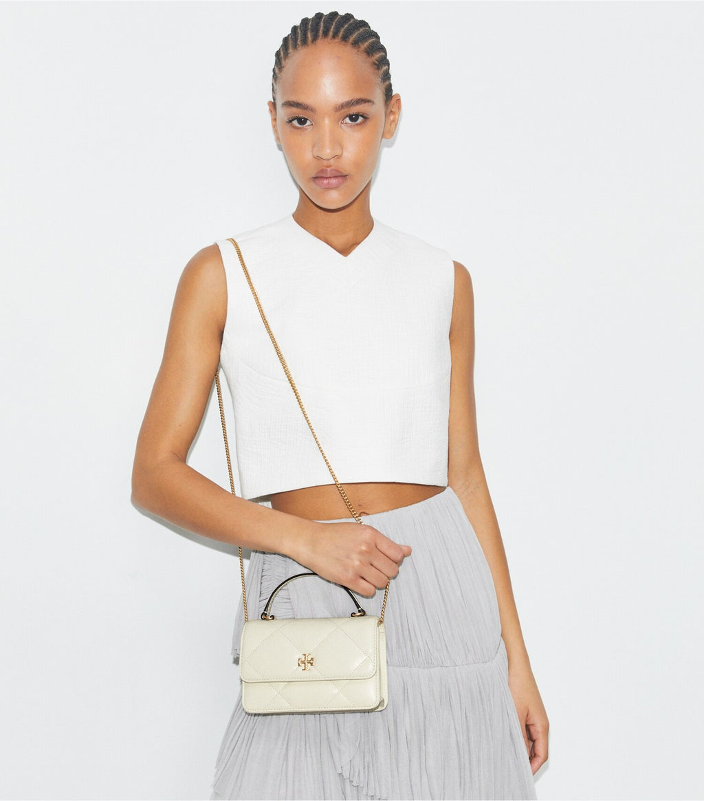 Mini Kira Diamond Quilt Top-Handle Crossbody