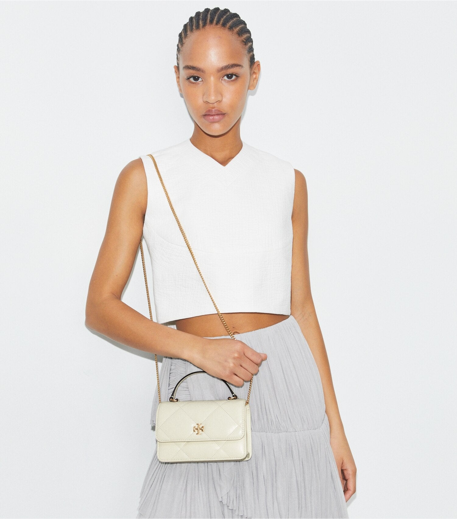 Mini Kira Diamond Quilt Top-Handle Crossbody