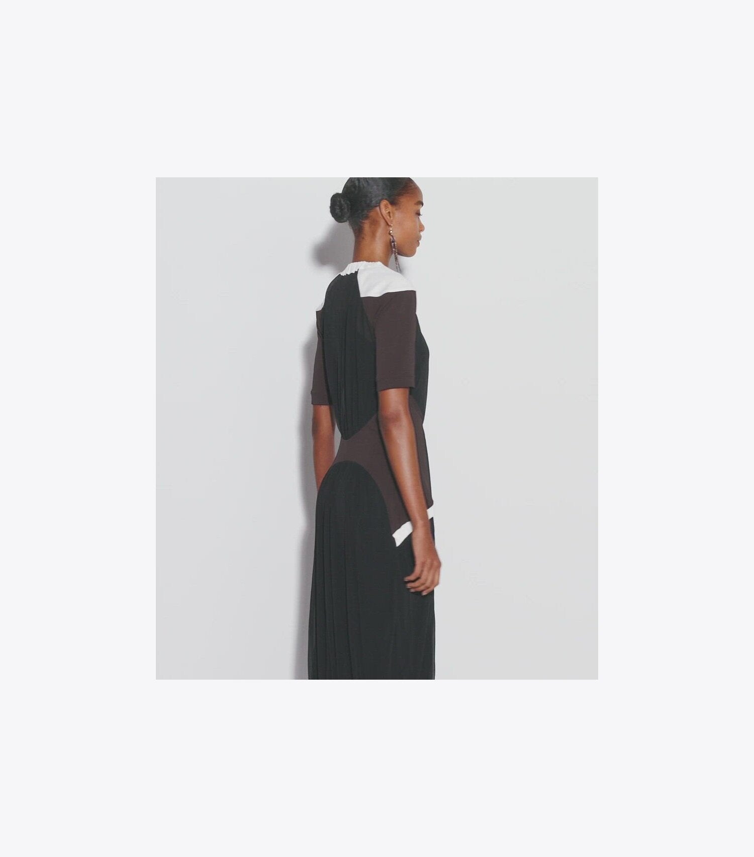 Colorblock Sheer Jersey Dress