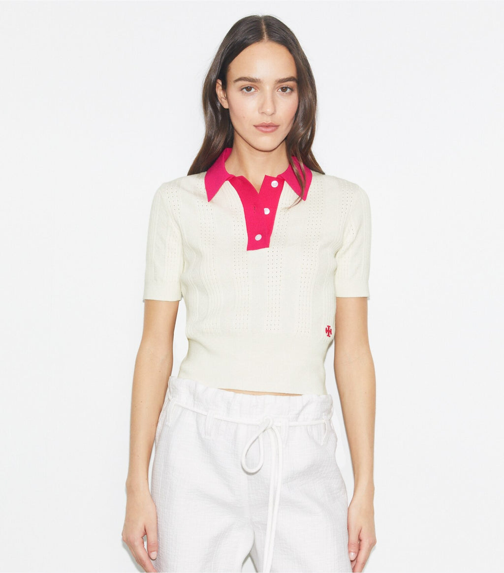 Cotton Pointelle Polo