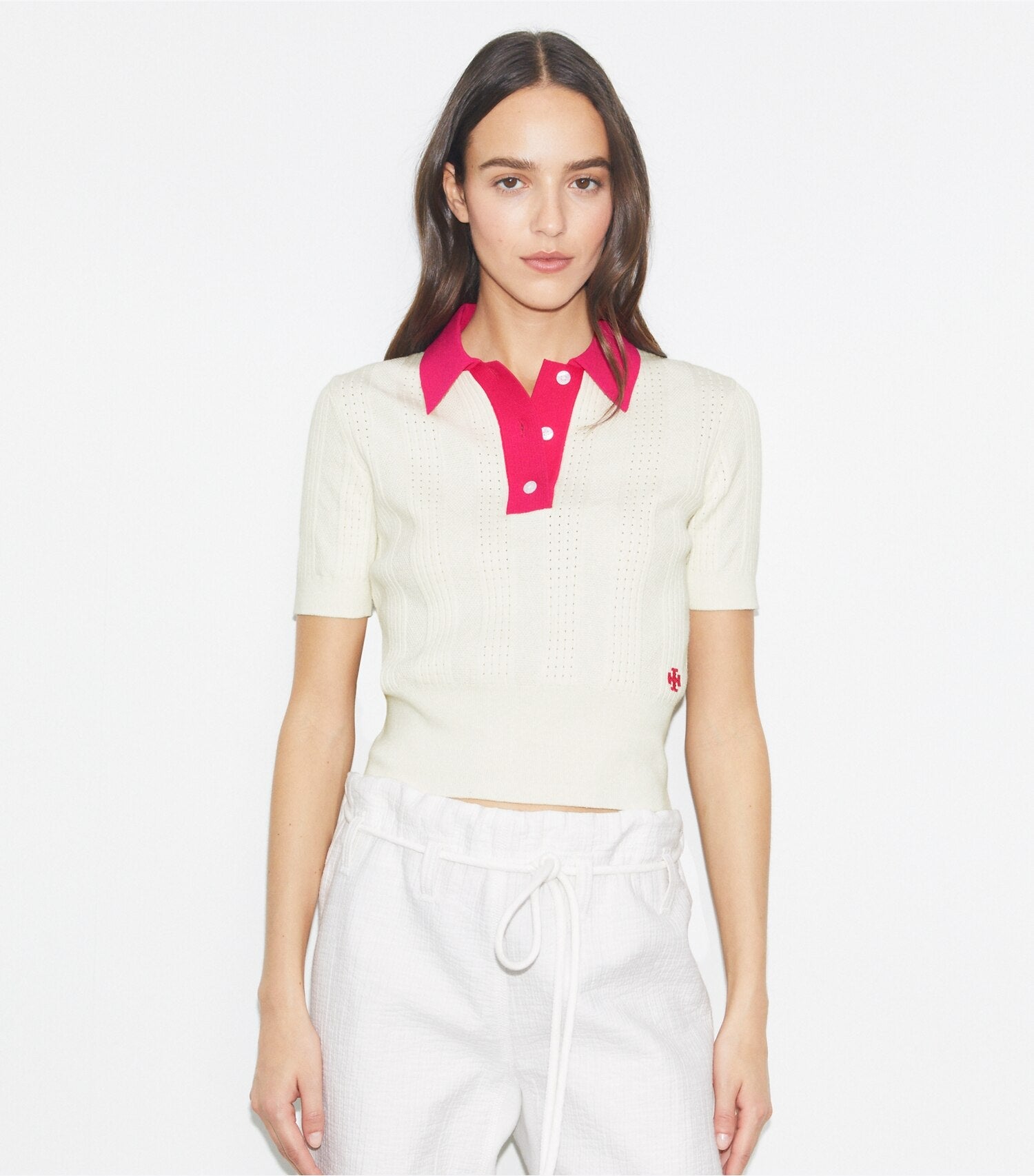 Cotton Pointelle Polo