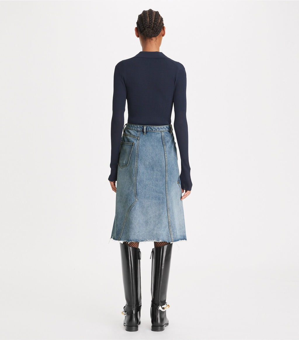 Deconstructed Denim Skirt