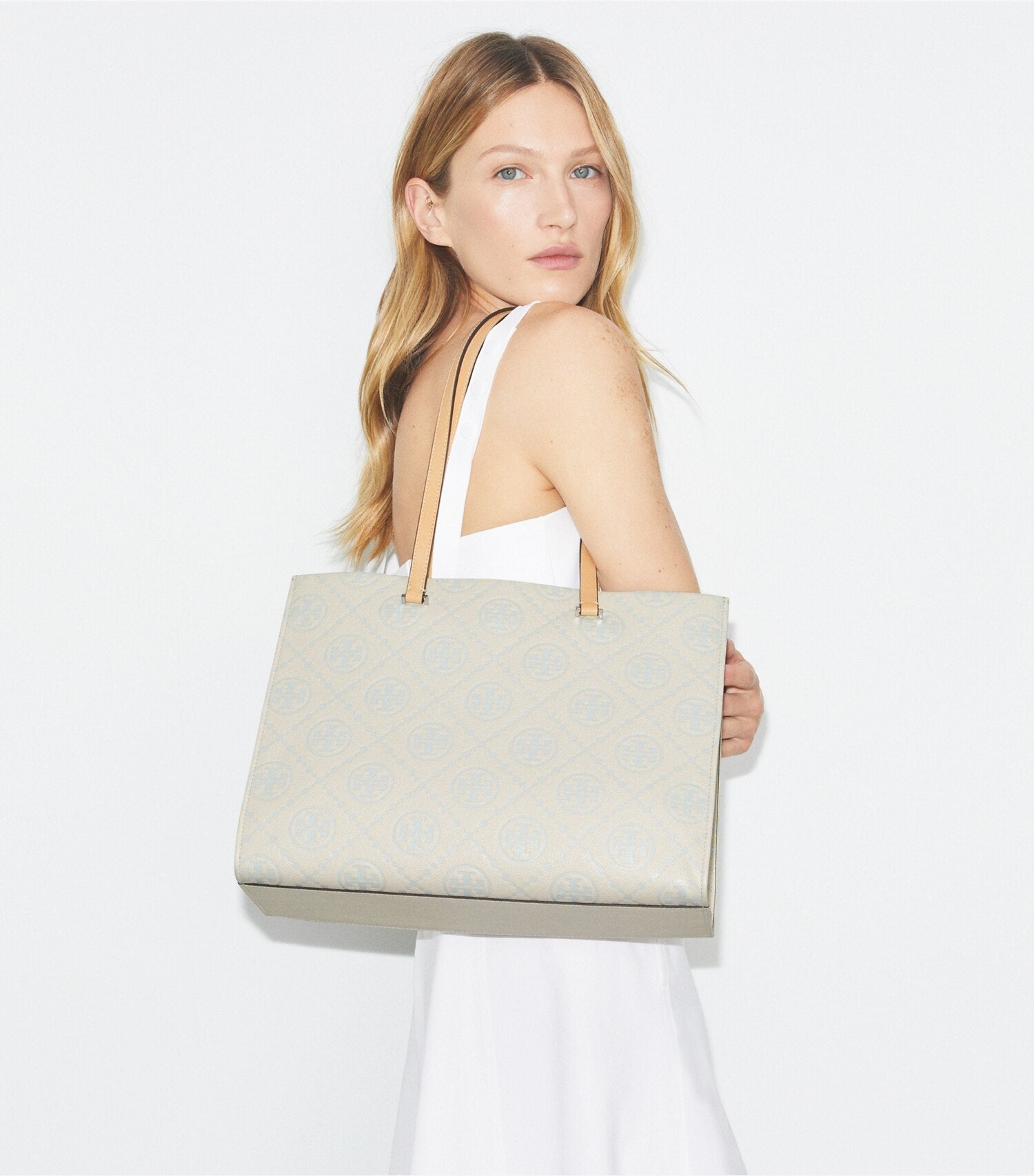T Monogram Pebble Tote