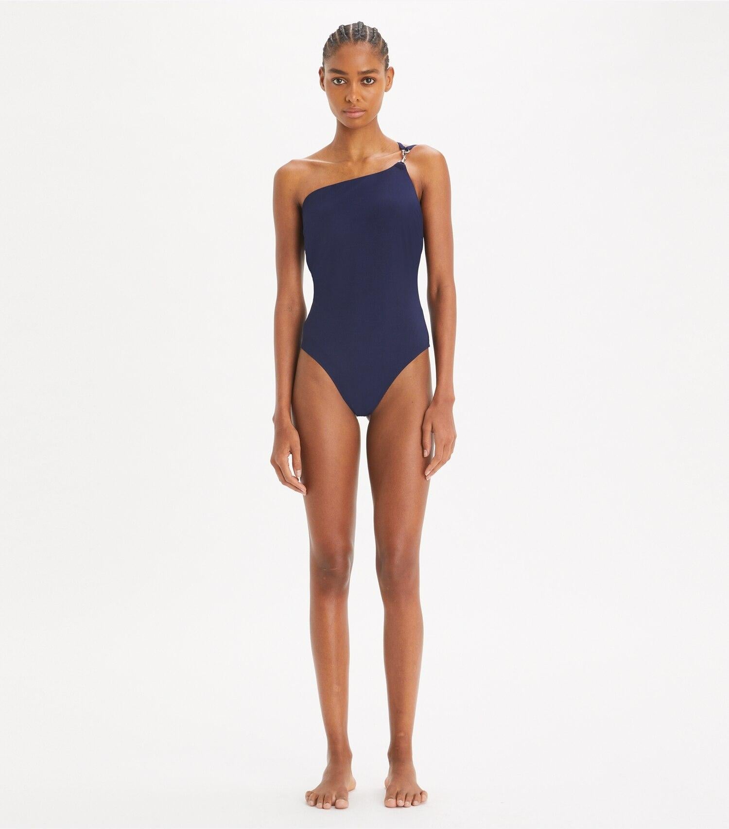 One-Shoulder Clip Swimsuit