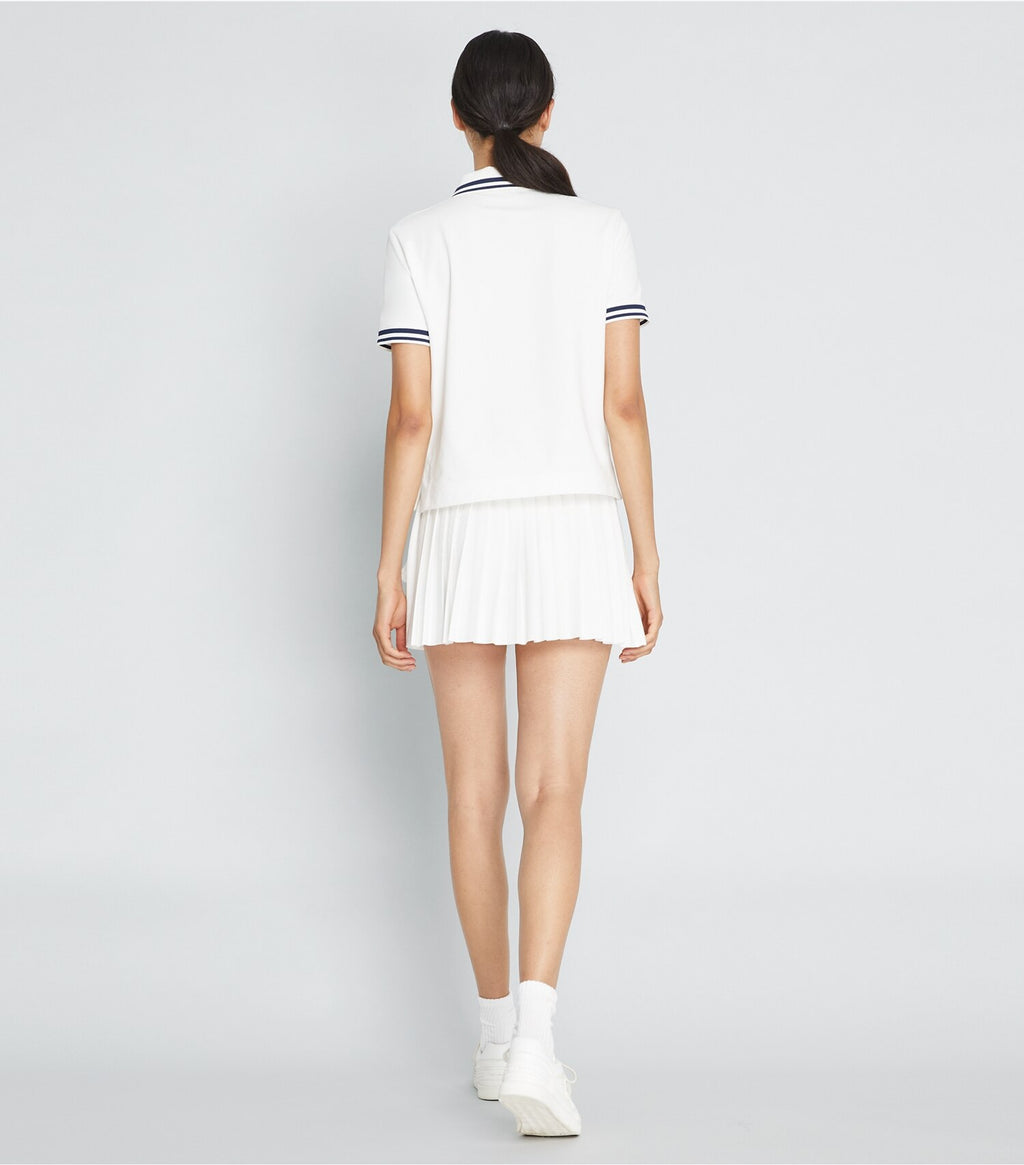 Jacquard Performance Jersey Pleated Overlay Skirt