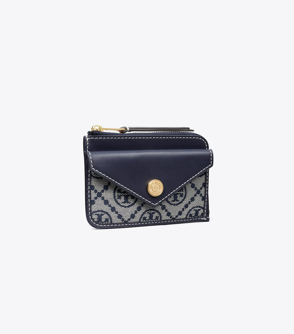 T Monogram Zip Card Case