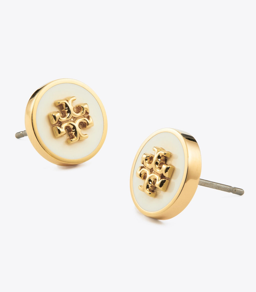 Kira Enamel Circle-Stud Earring