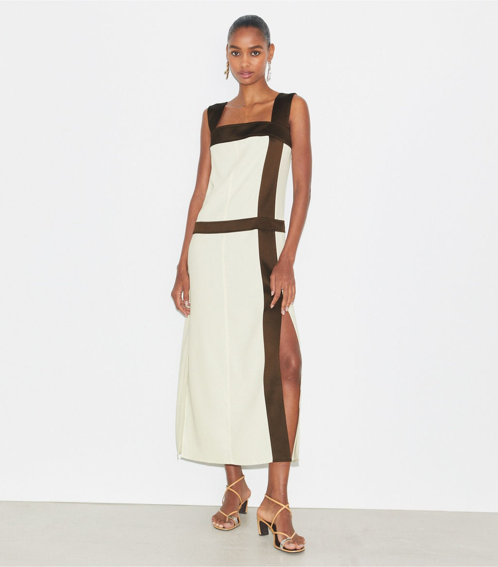 Colorblock Satin Dress