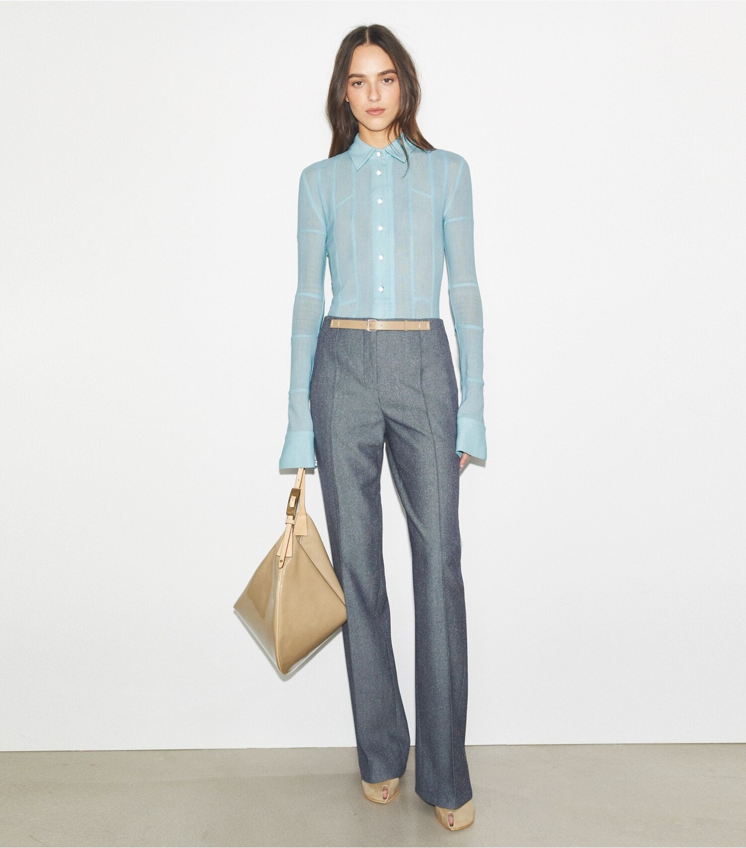 High-Waisted Wool Pants