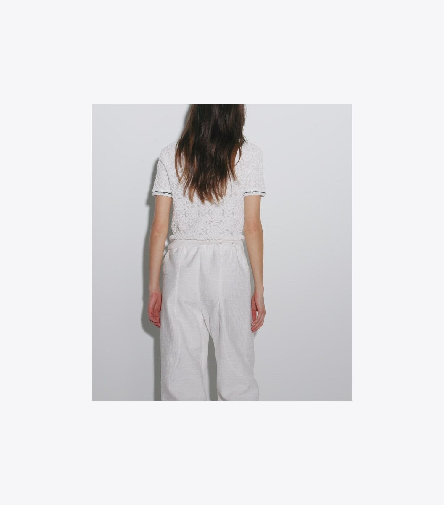 Cotton Lace Polo Top