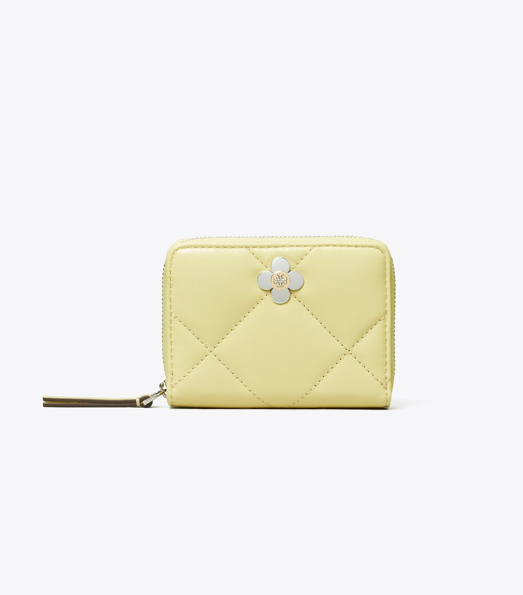 Kira Clover Diamond Quilt Small Zip Around Wallet