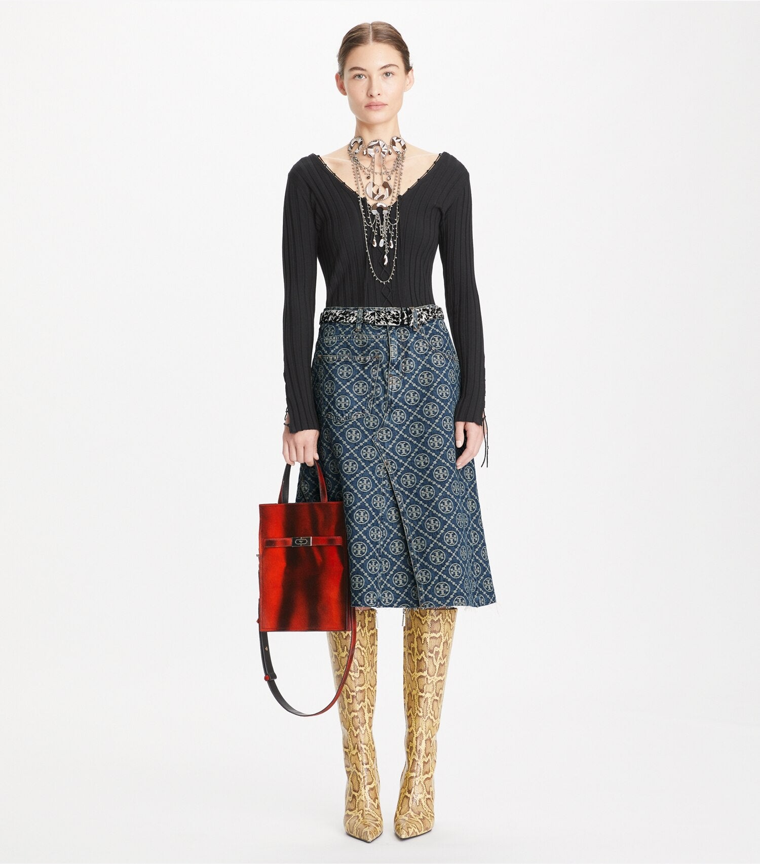 Deconstructed Denim Skirt