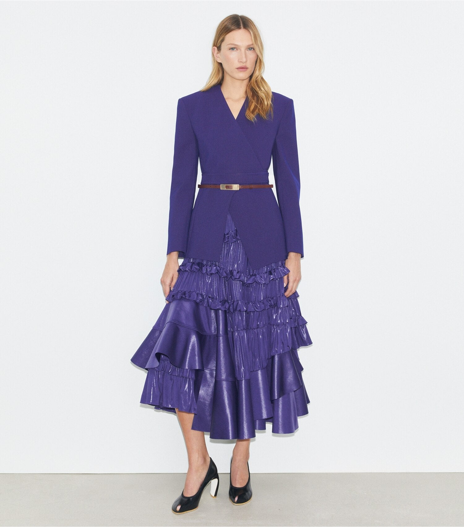 Asymmetrical Pique Wrap Jacket