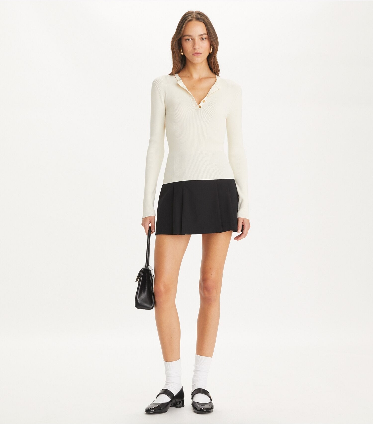 Ribbed Viscose Henley