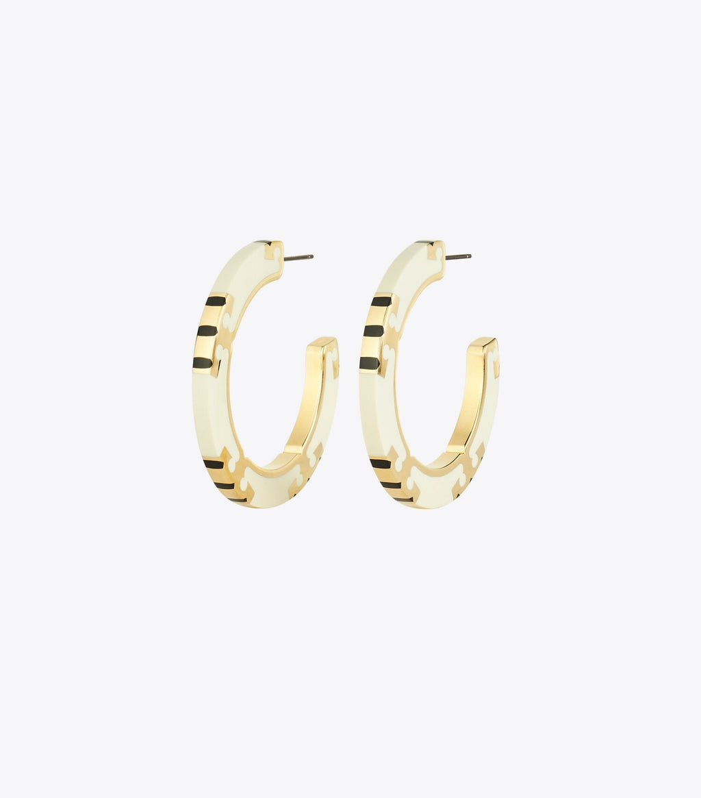 T Stripe Hoop Earrings