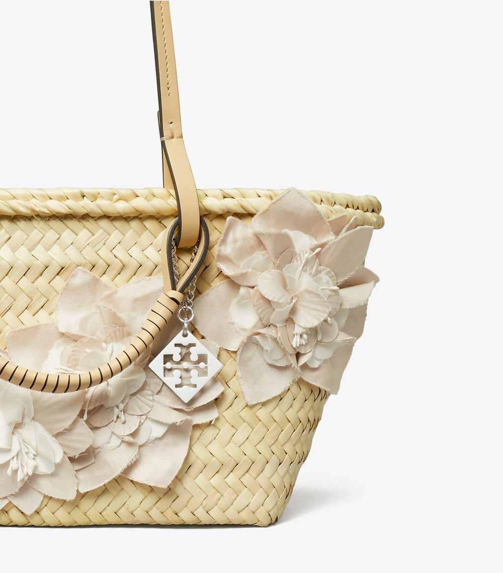 Small Straw Embellished Tote
