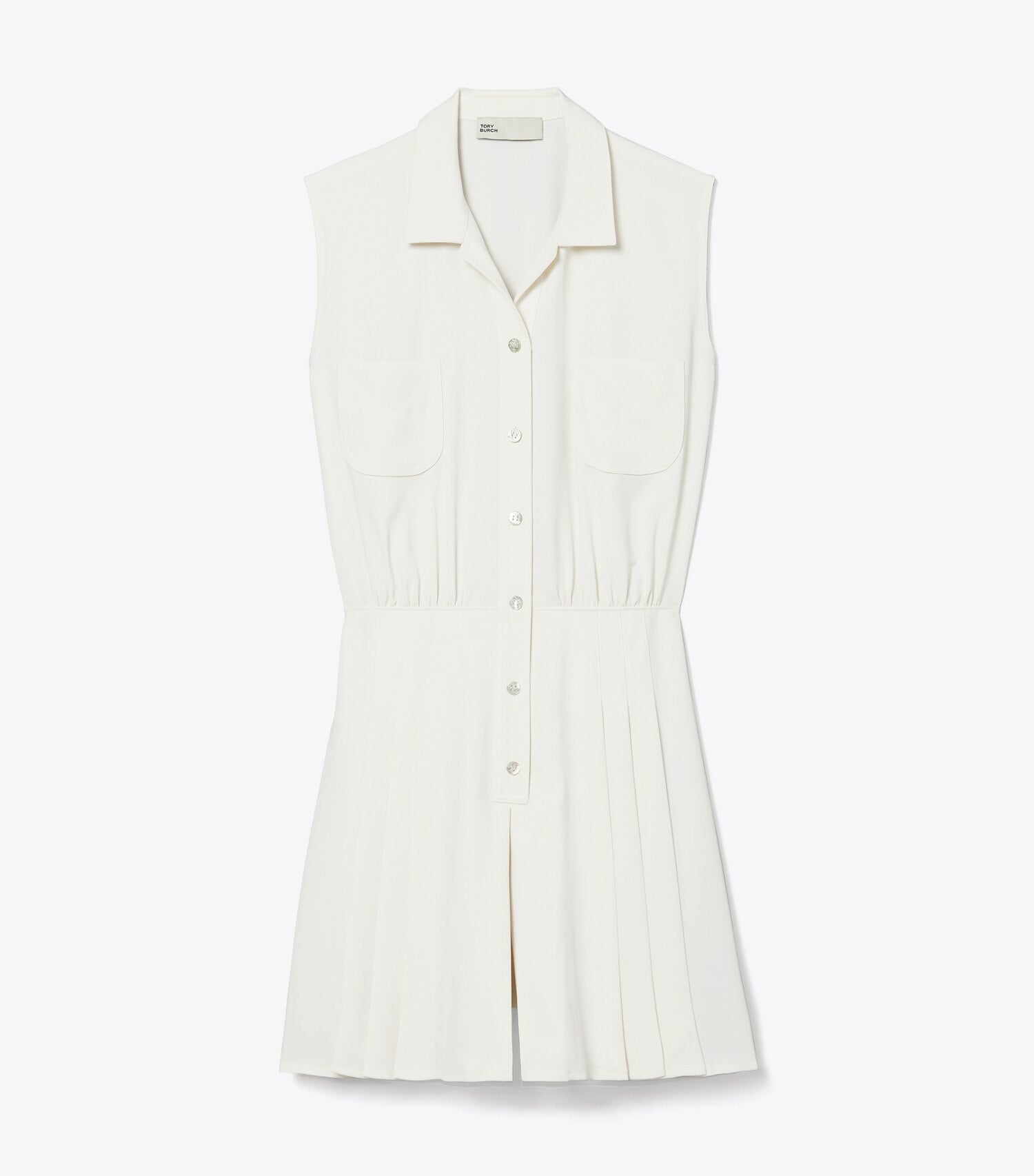 Pleated Twill Dress
