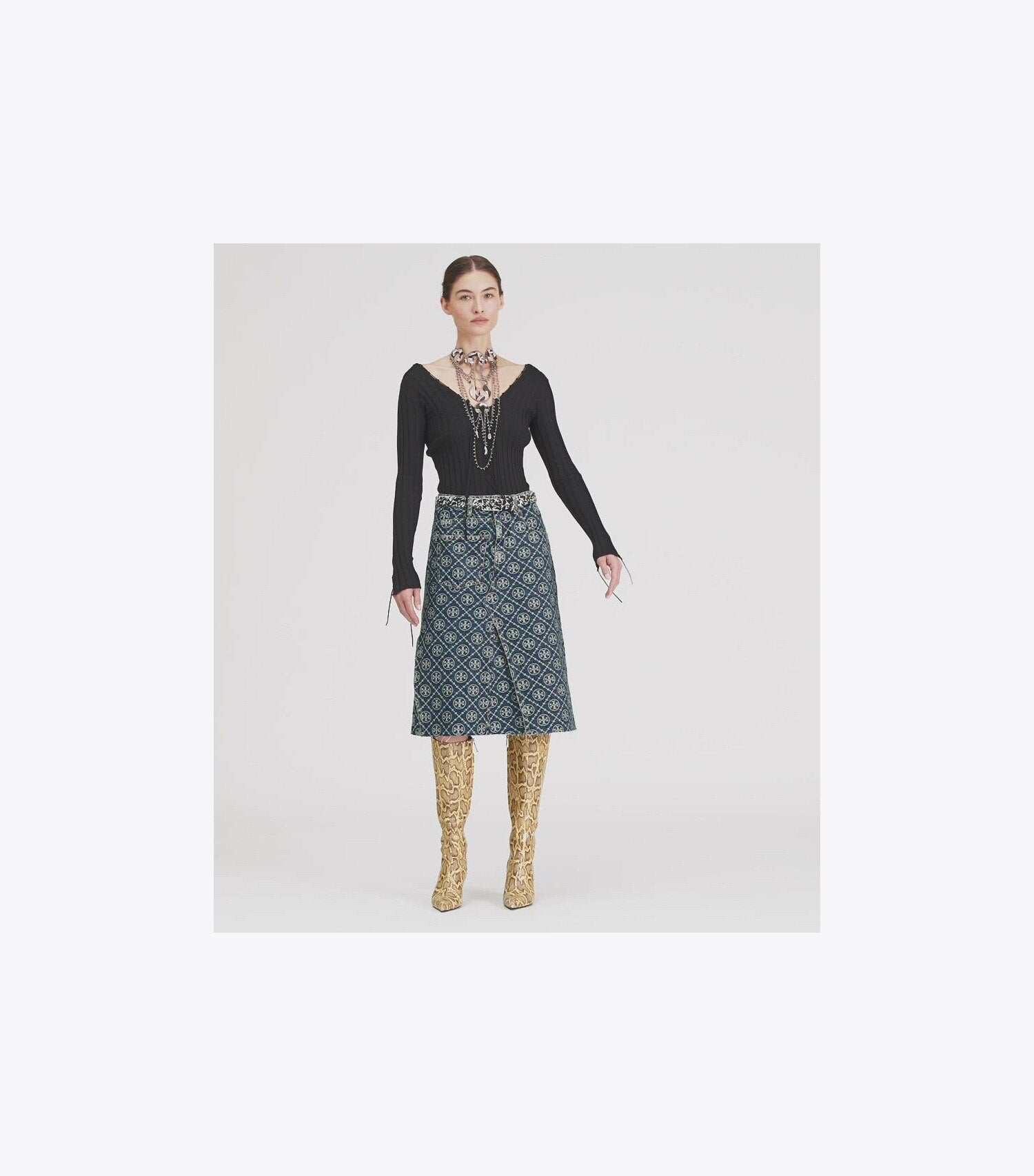 Deconstructed Denim Skirt