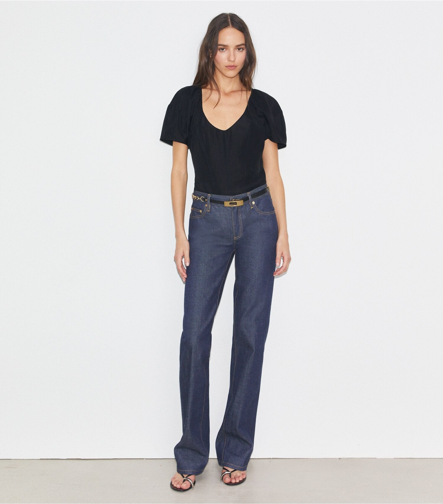 Balloon Sleeve Viscose Top