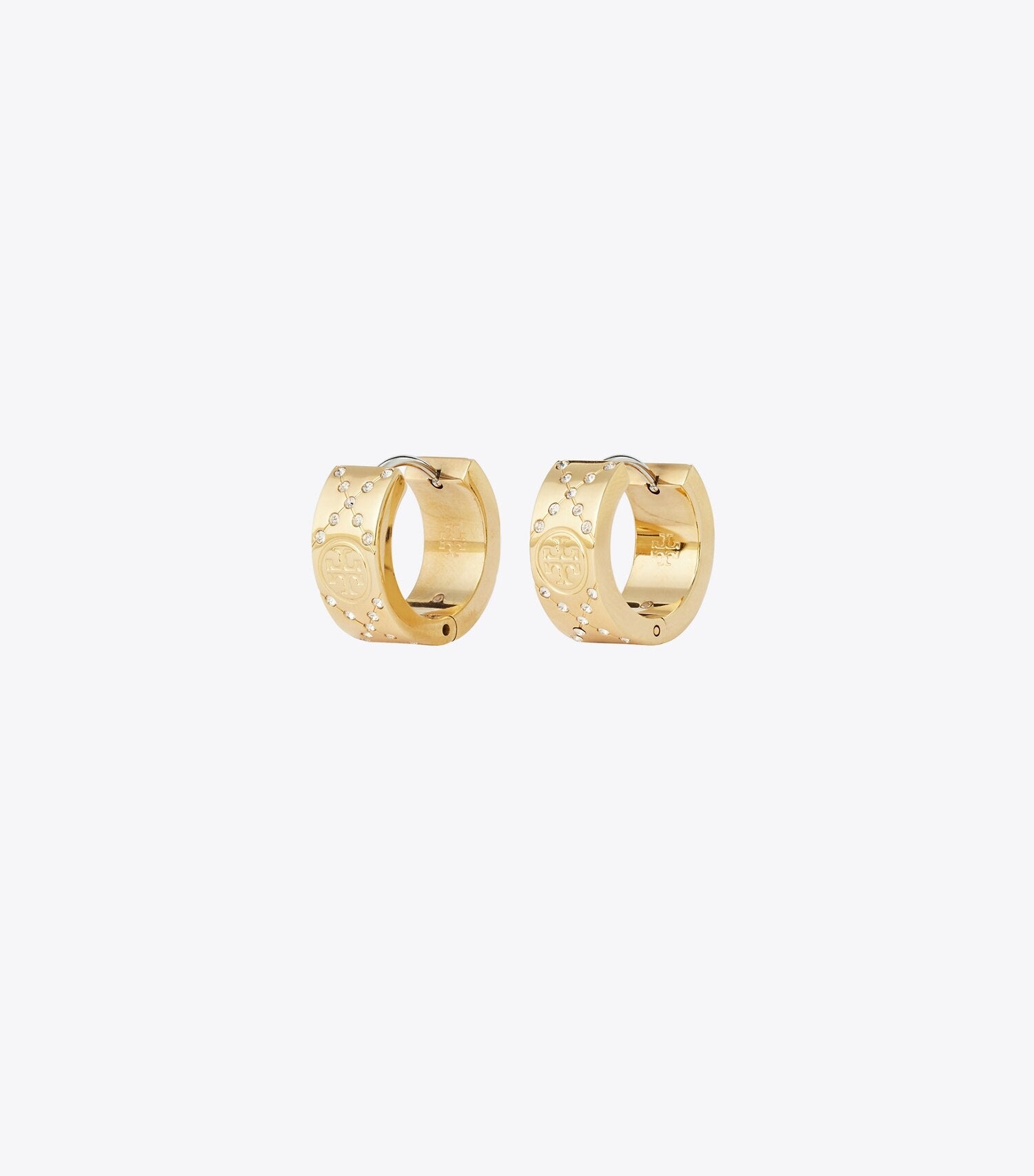 Small T Monogram Pavé Hoop Earring
