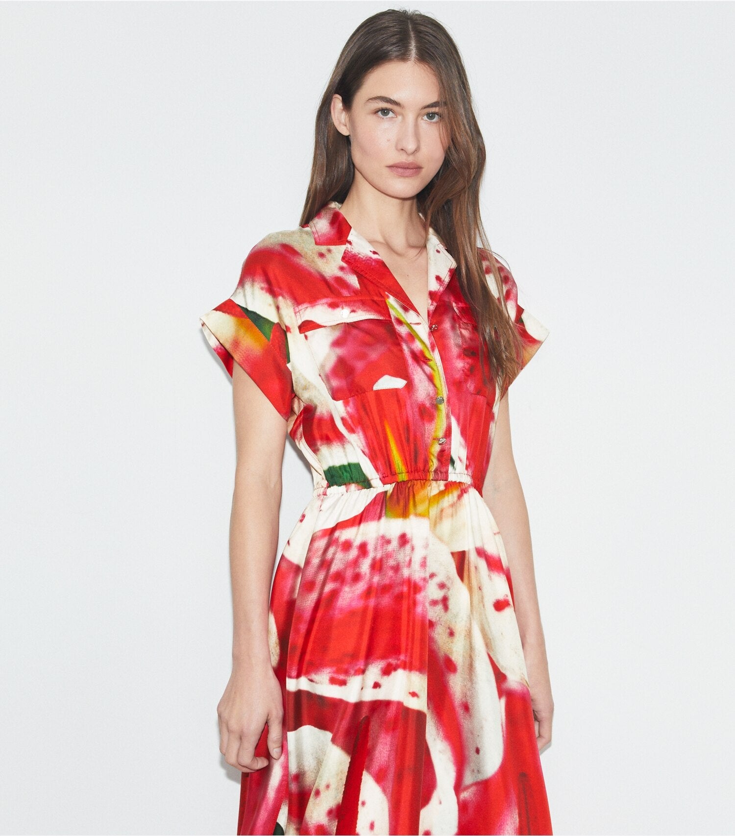 Printed Silk Twill Shirtdress