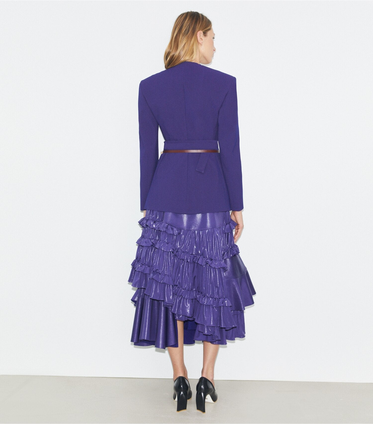 Asymmetrical Pique Wrap Jacket