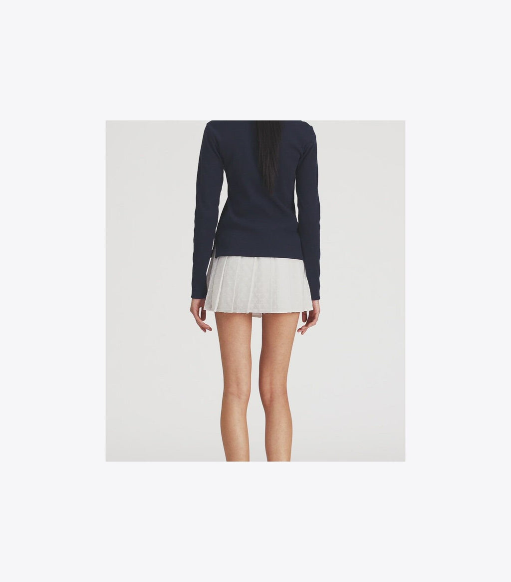 Ribbed Cotton Tennis Henley