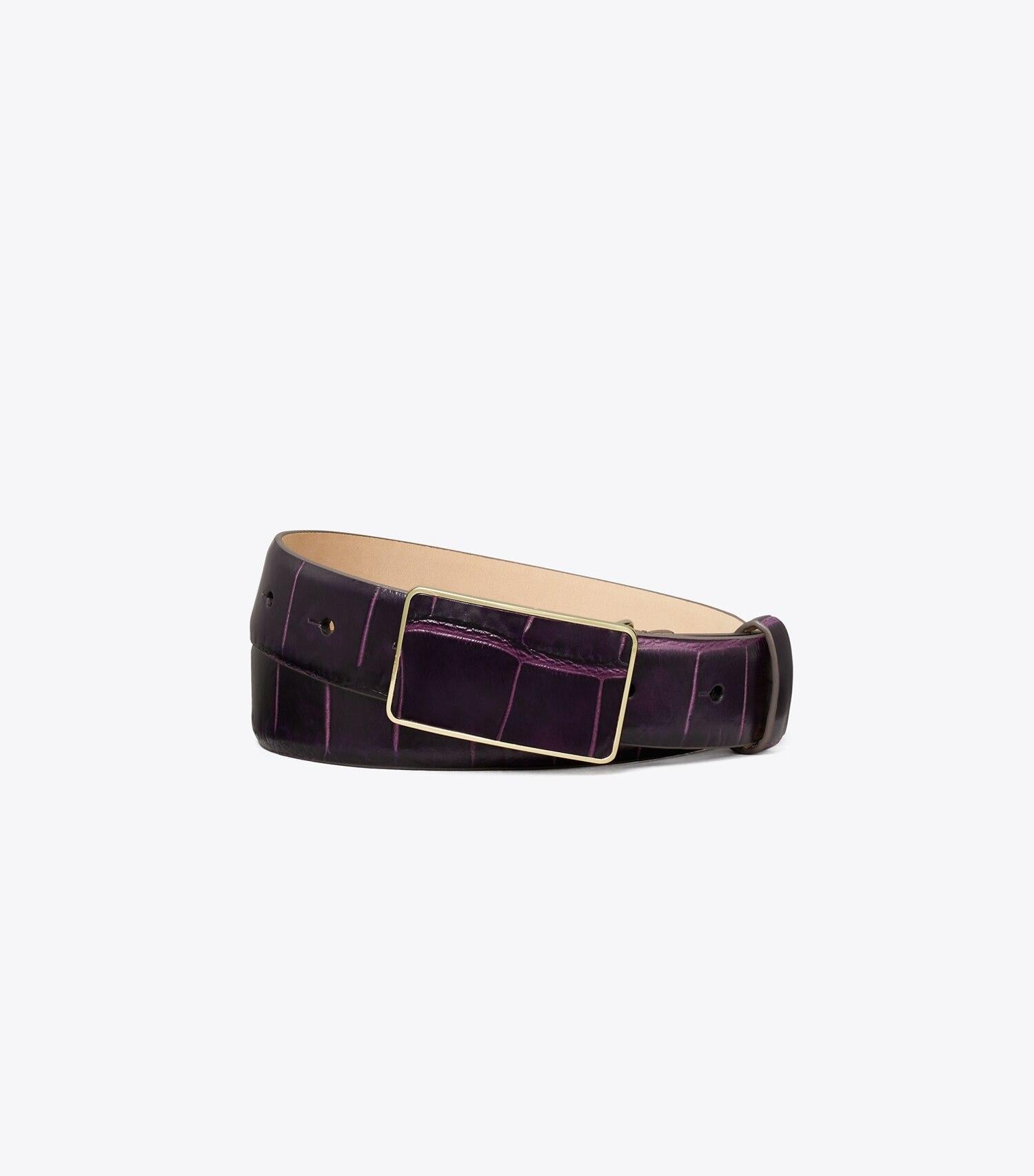 Croc Embossed Plate Belt