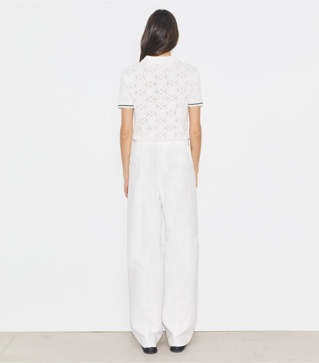 Cotton Lace Polo Top