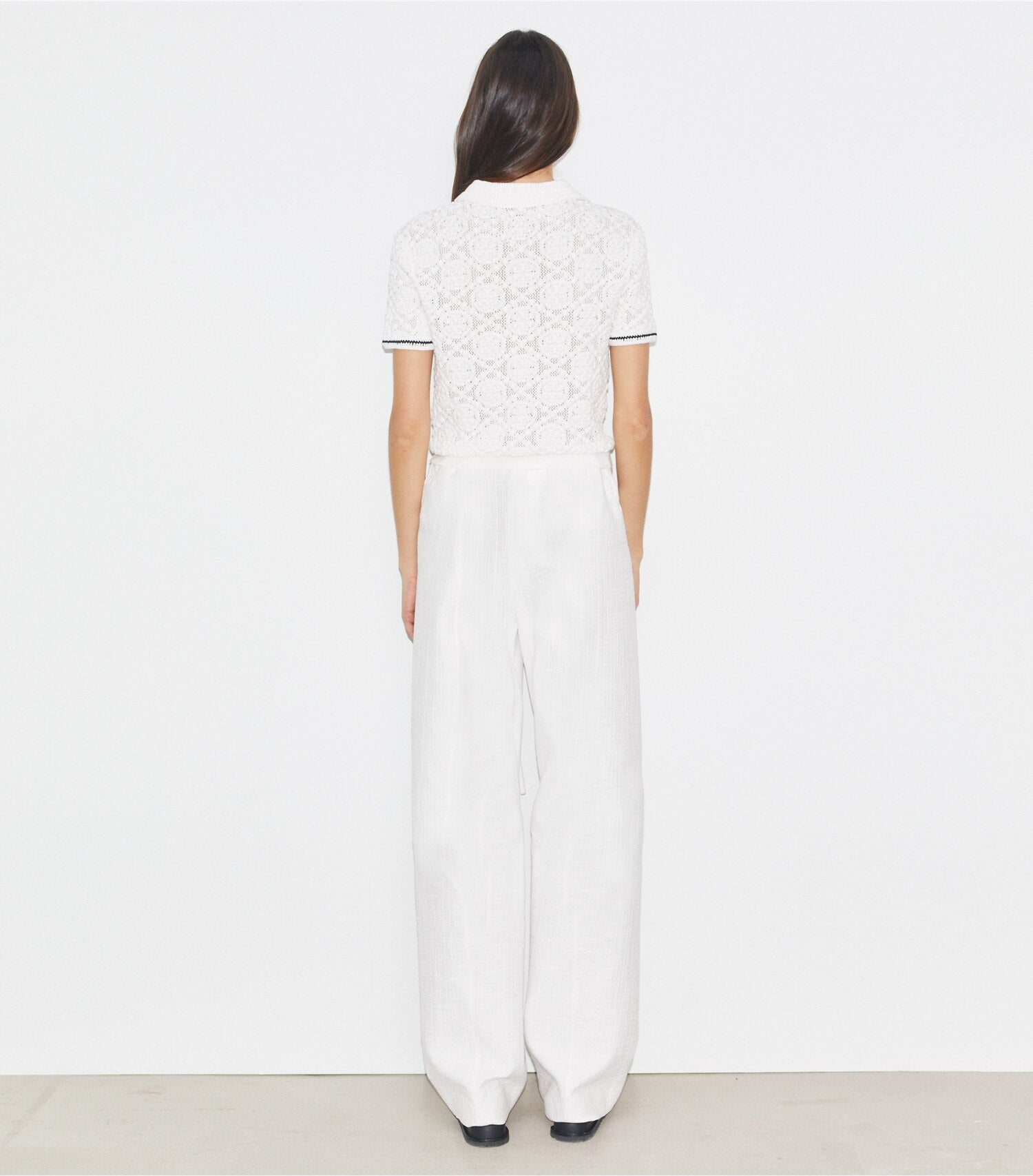 Cotton Lace Polo Top