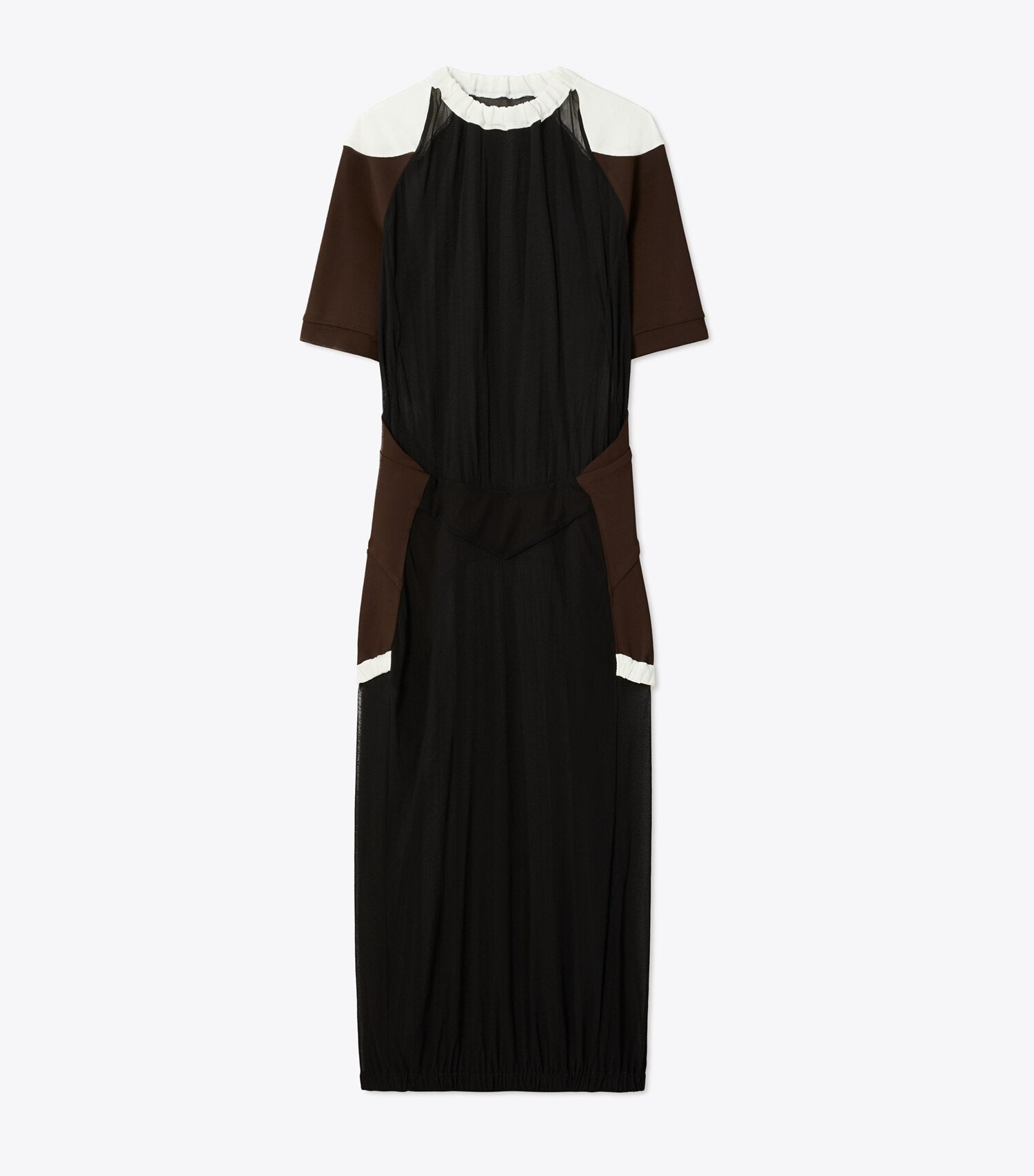 Colorblock Sheer Jersey Dress