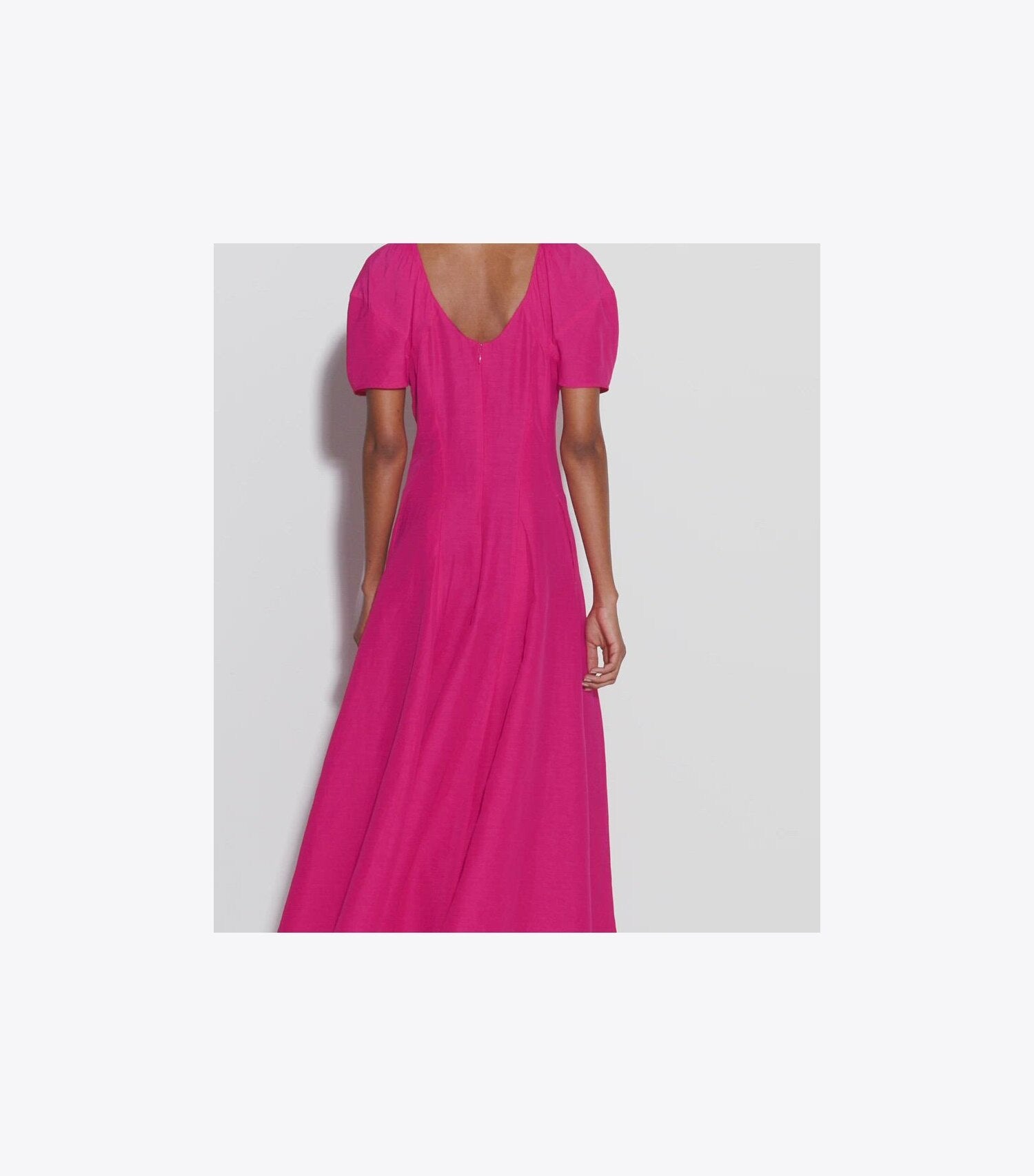 Balloon Sleeve Linen Dress