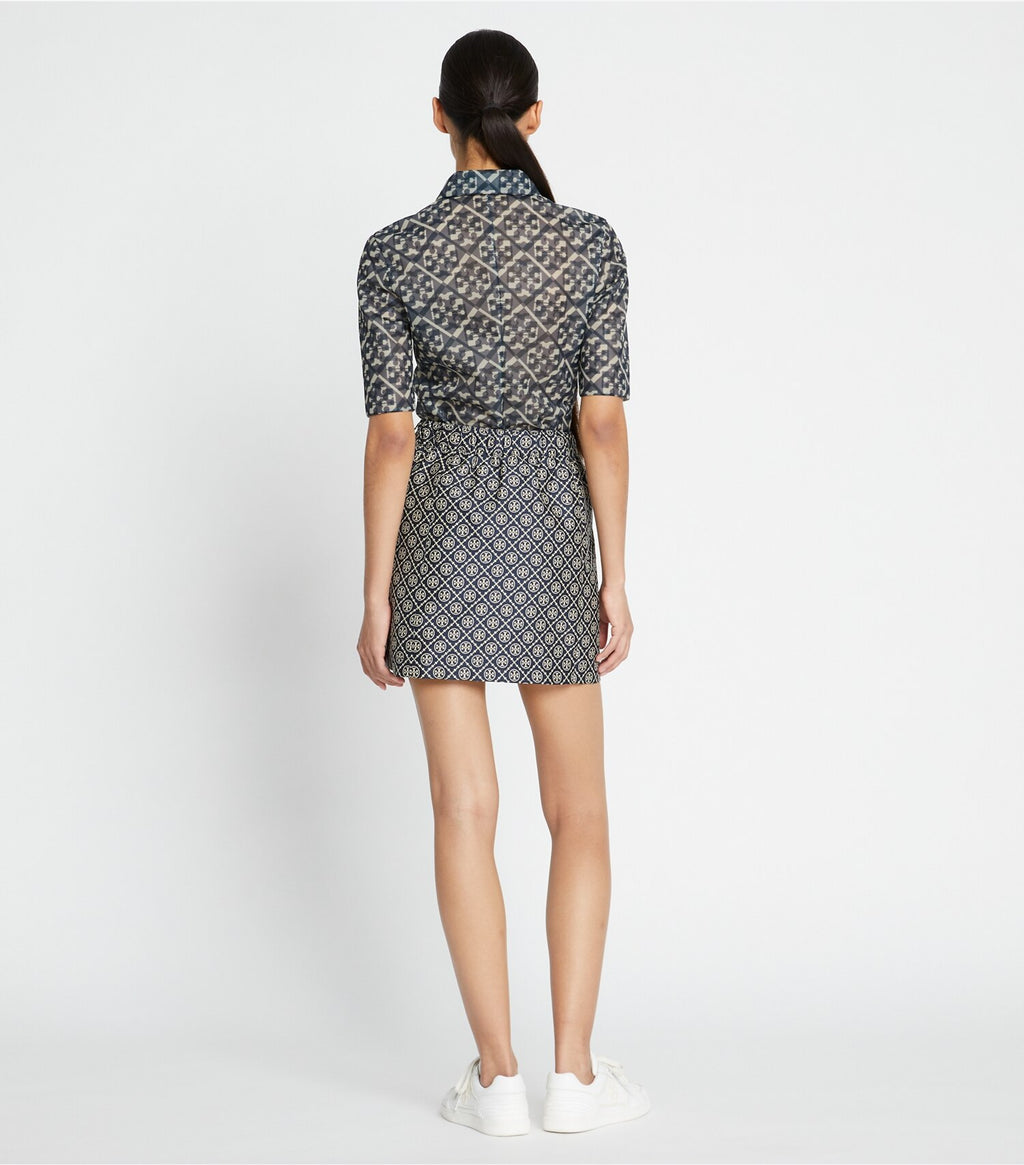 T Monogram Tech Jacquard Skirt