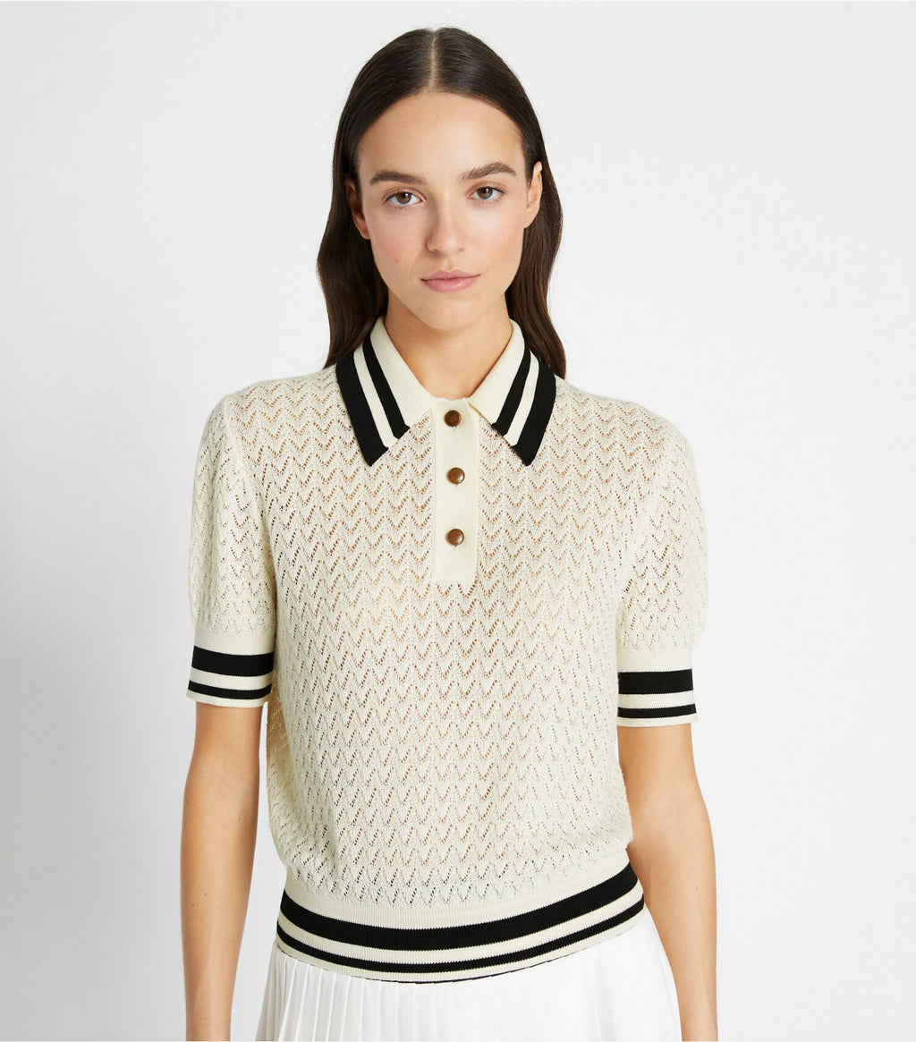 Cotton Pointelle Polo