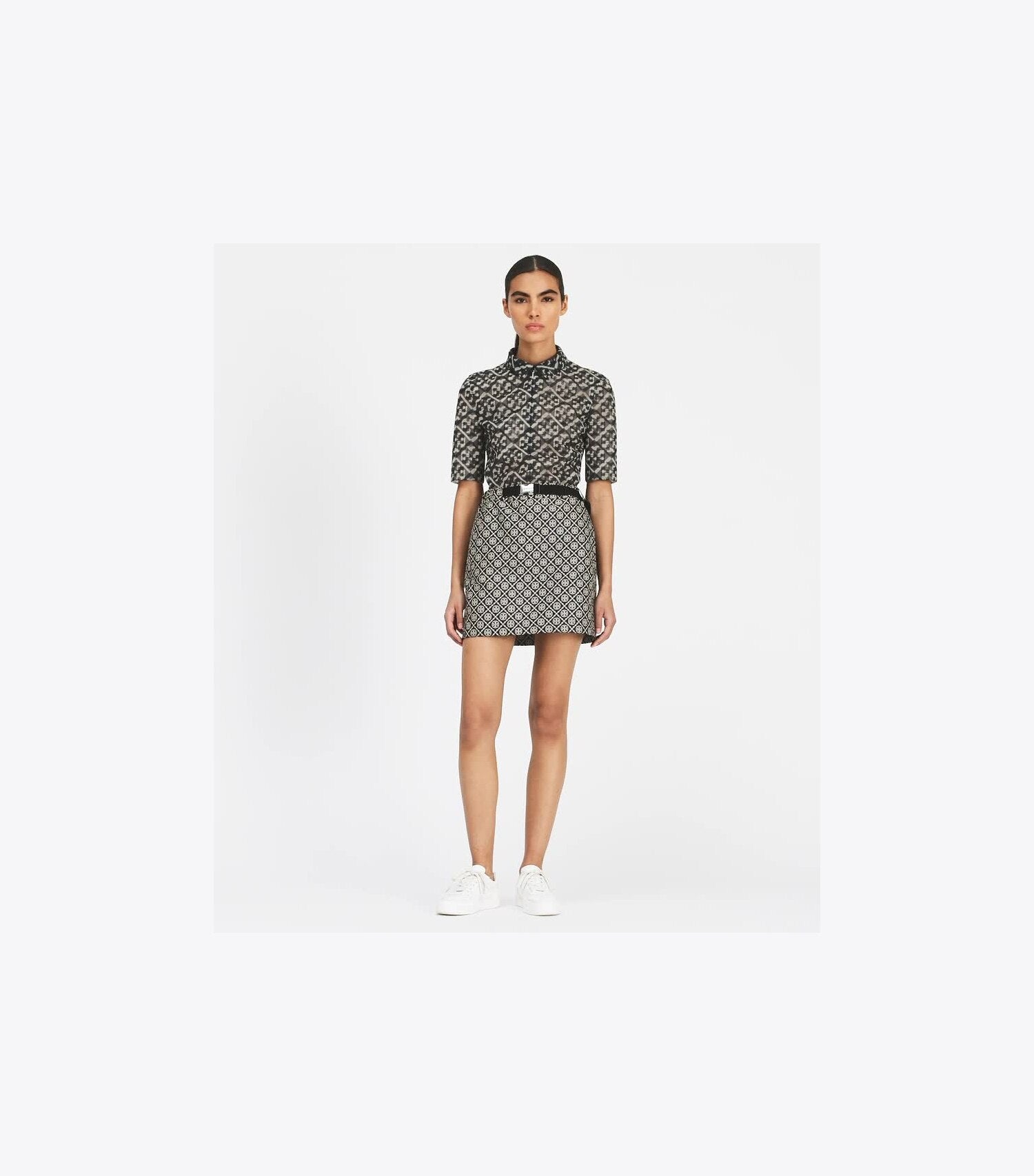T Monogram Tech Jacquard Skirt