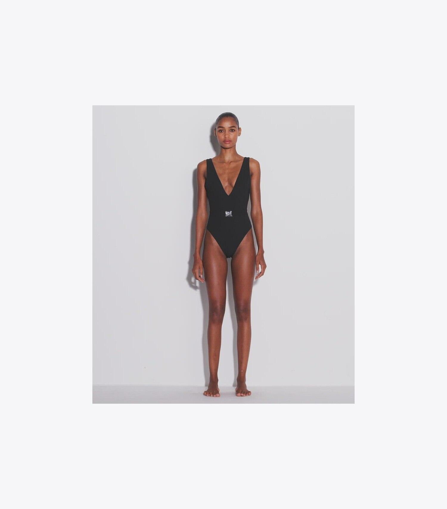 Belted Logo Swimsuit