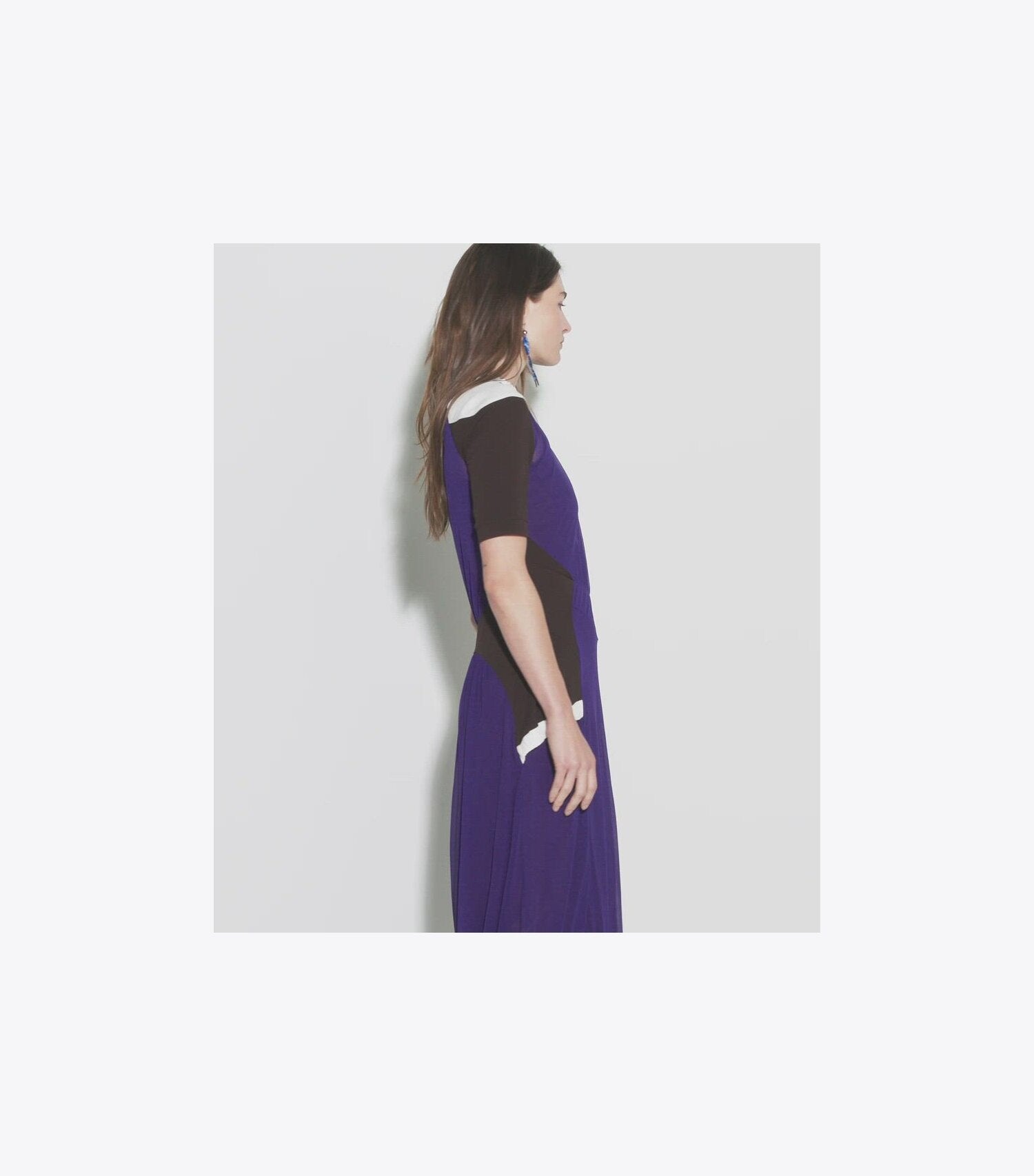 Colorblock Sheer Jersey Dress