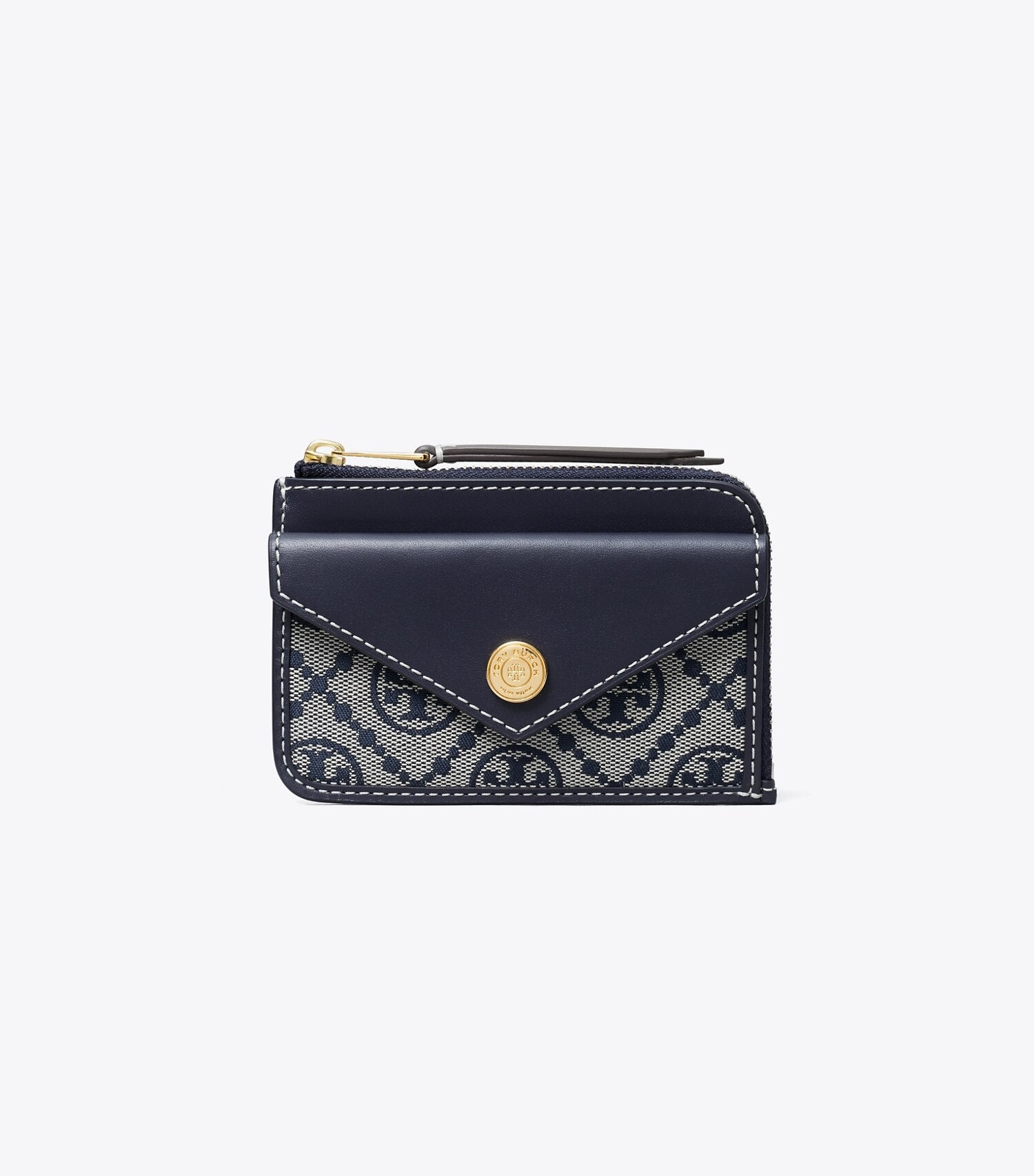 T Monogram Zip Card Case