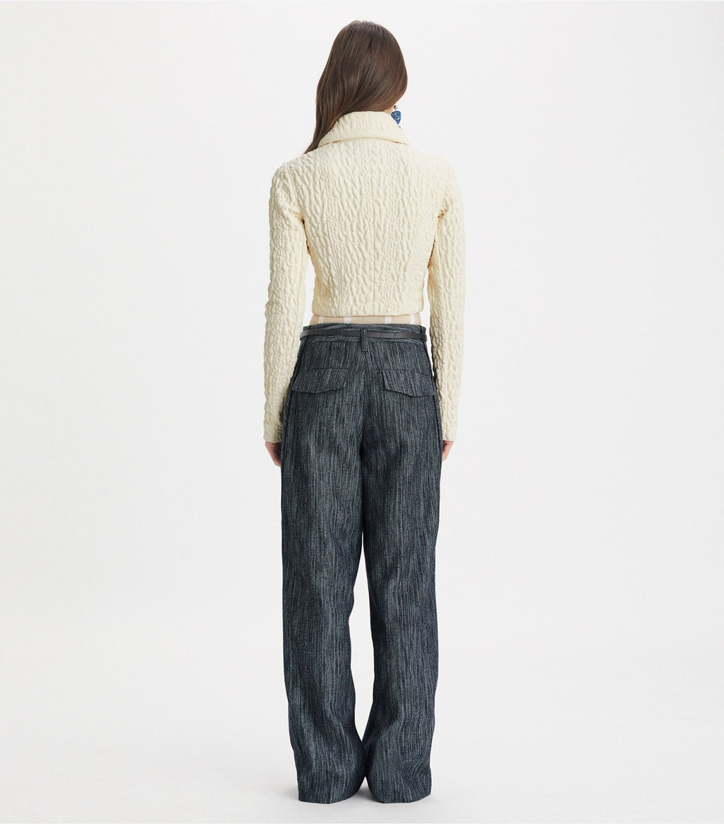 Cropped Wool and Silk Jacket