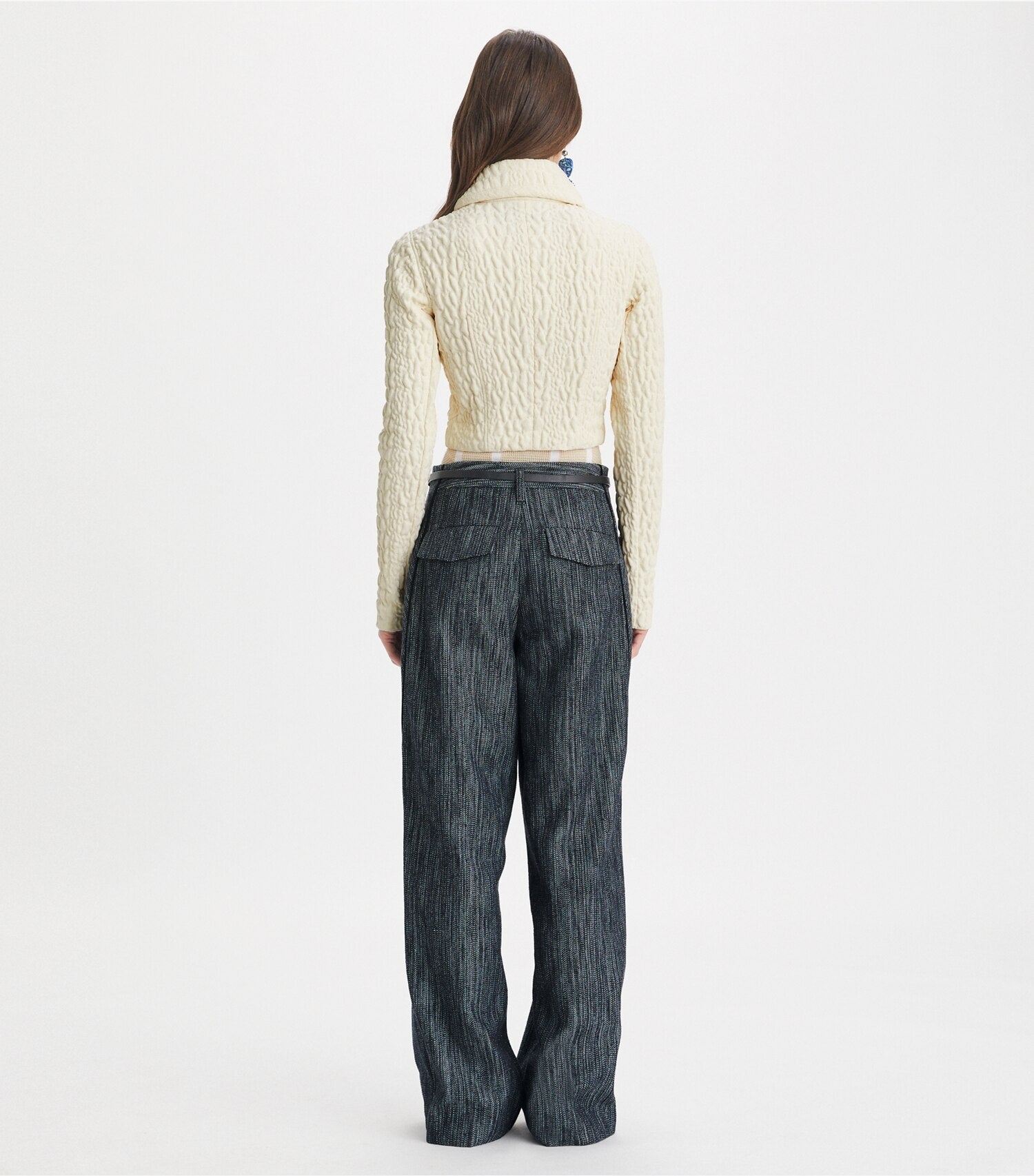 Cropped Wool and Silk Jacket