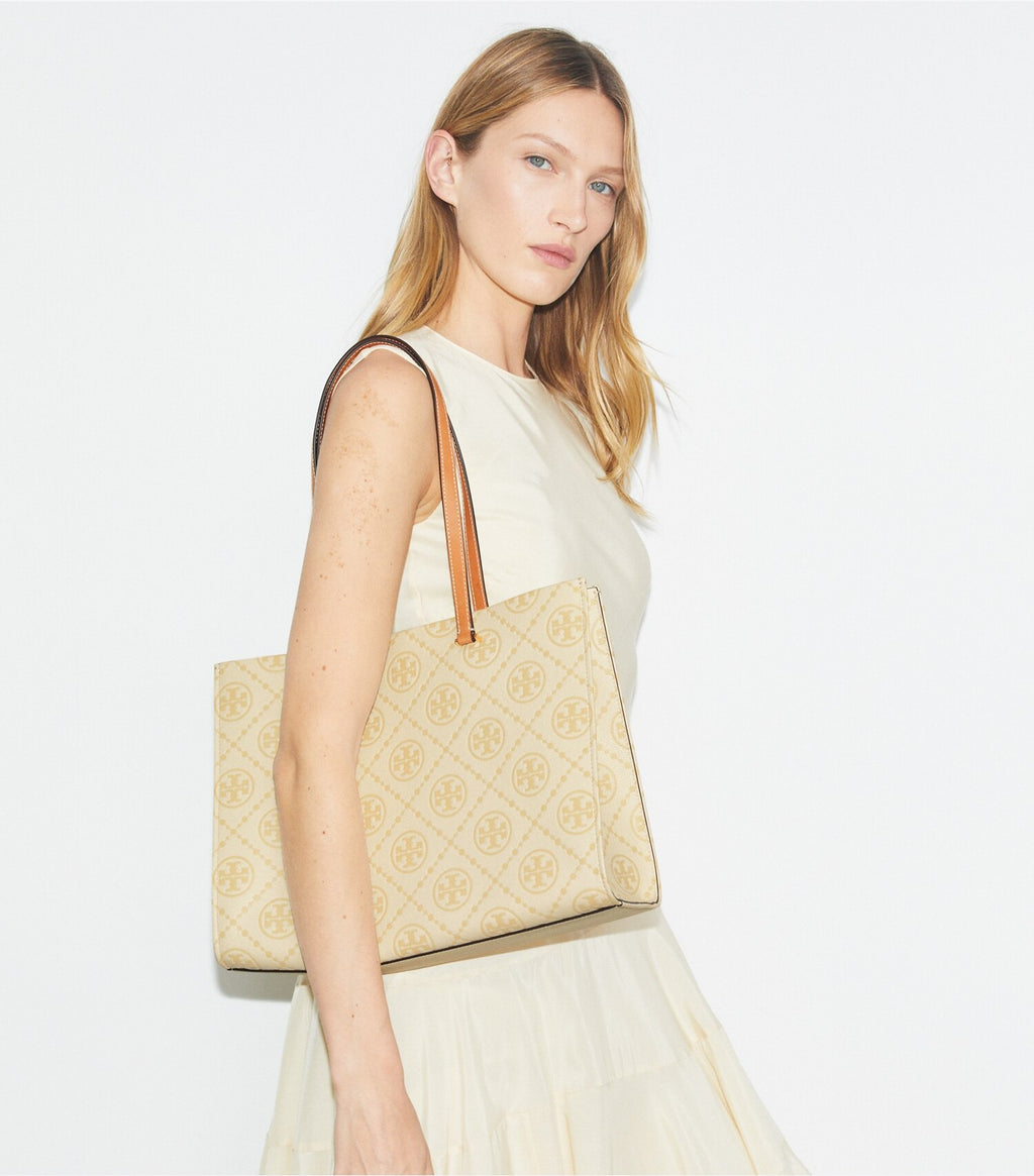T Monogram Pebble Tote